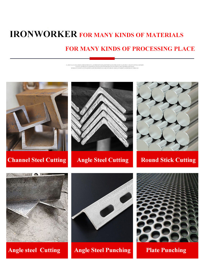 Hydraulic Ironworker 25 Ton Hand Tools Hydraulic Combined Punching And Cutting Machine Hidraulički Ironworker ručni alat od 25 tona Hidraulički kombinirani stroj za probijanje i rezanje